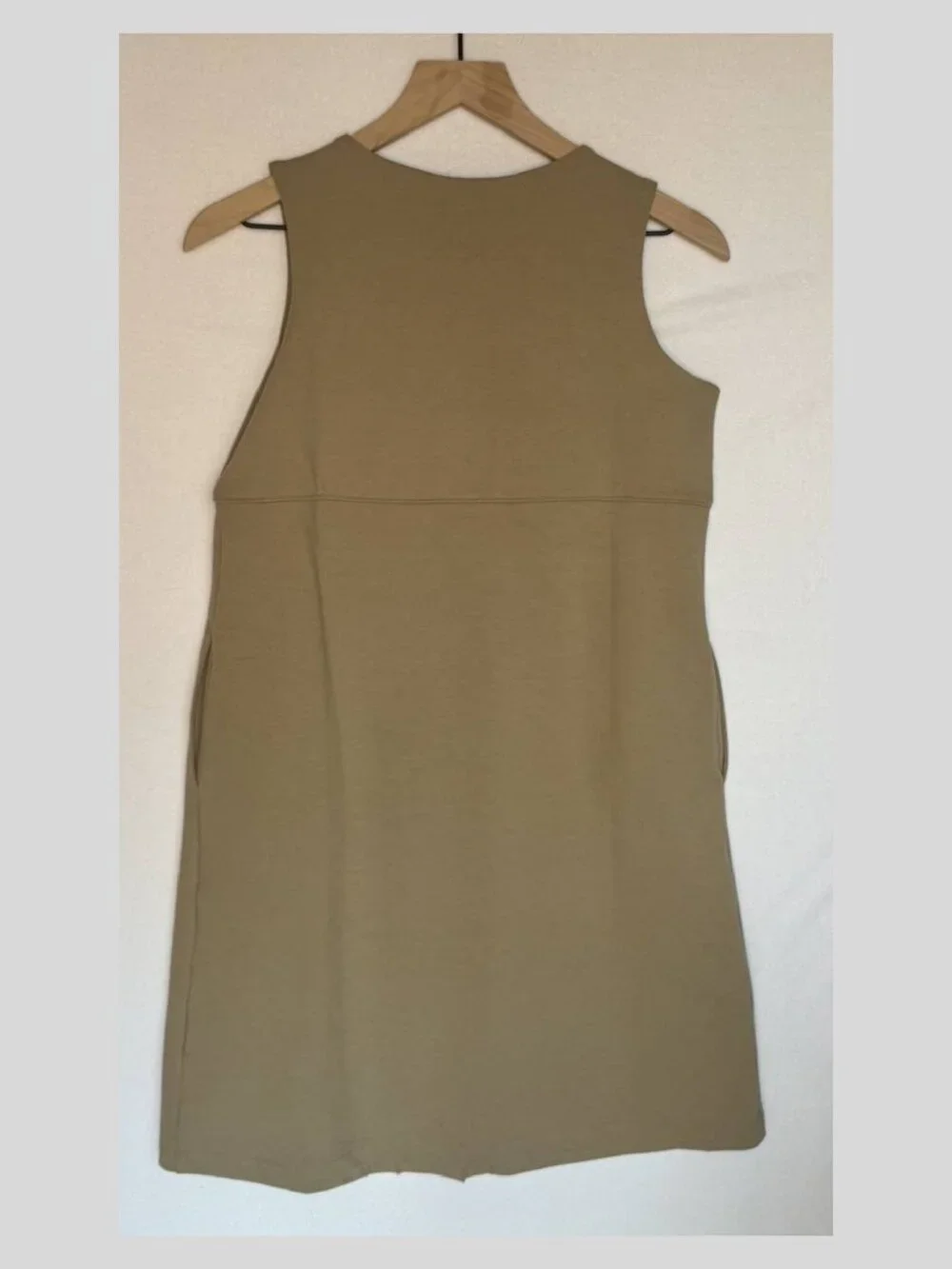 Lands' End School Uniform - Girls Ponte Pleat Khaki Jumper - Size 14